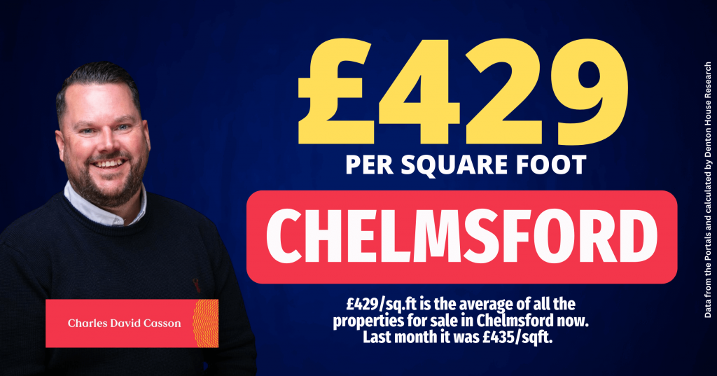 £429/sq.ft is the average of all the properties for sale in Chelmsford now